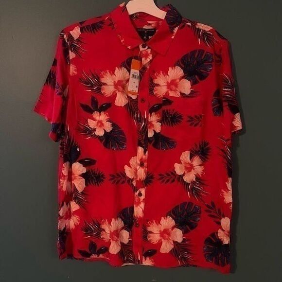 MARGARITAVILLE Rayon Short Sleeve Hawaiian Palm Tree Shirt Size Medium NWT - Picture 1 of 7